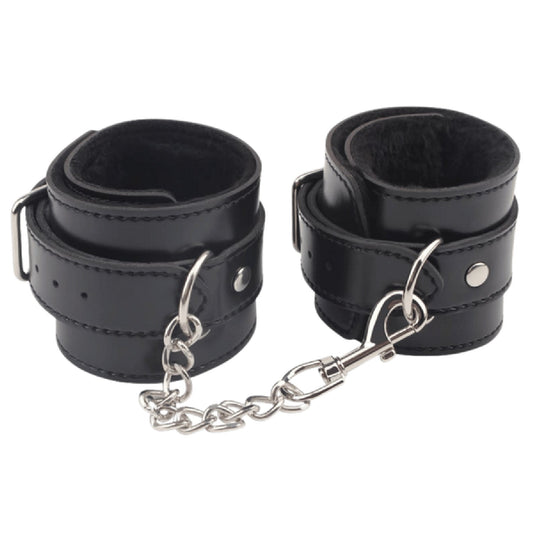 Obey Me Leather Ankle Cuffs (Black)