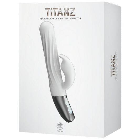 Thrusting Rabbit Rechargeable Silicone Vibrator (White)