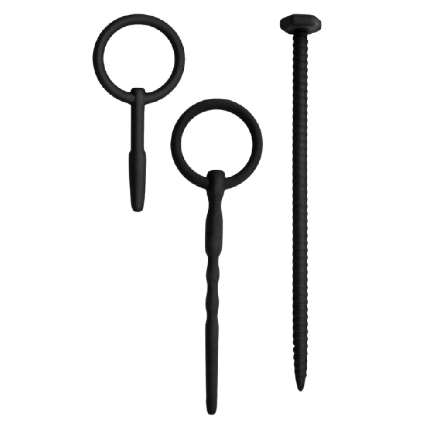 Silicone Urethal Sounding Kit - Screw (Black)