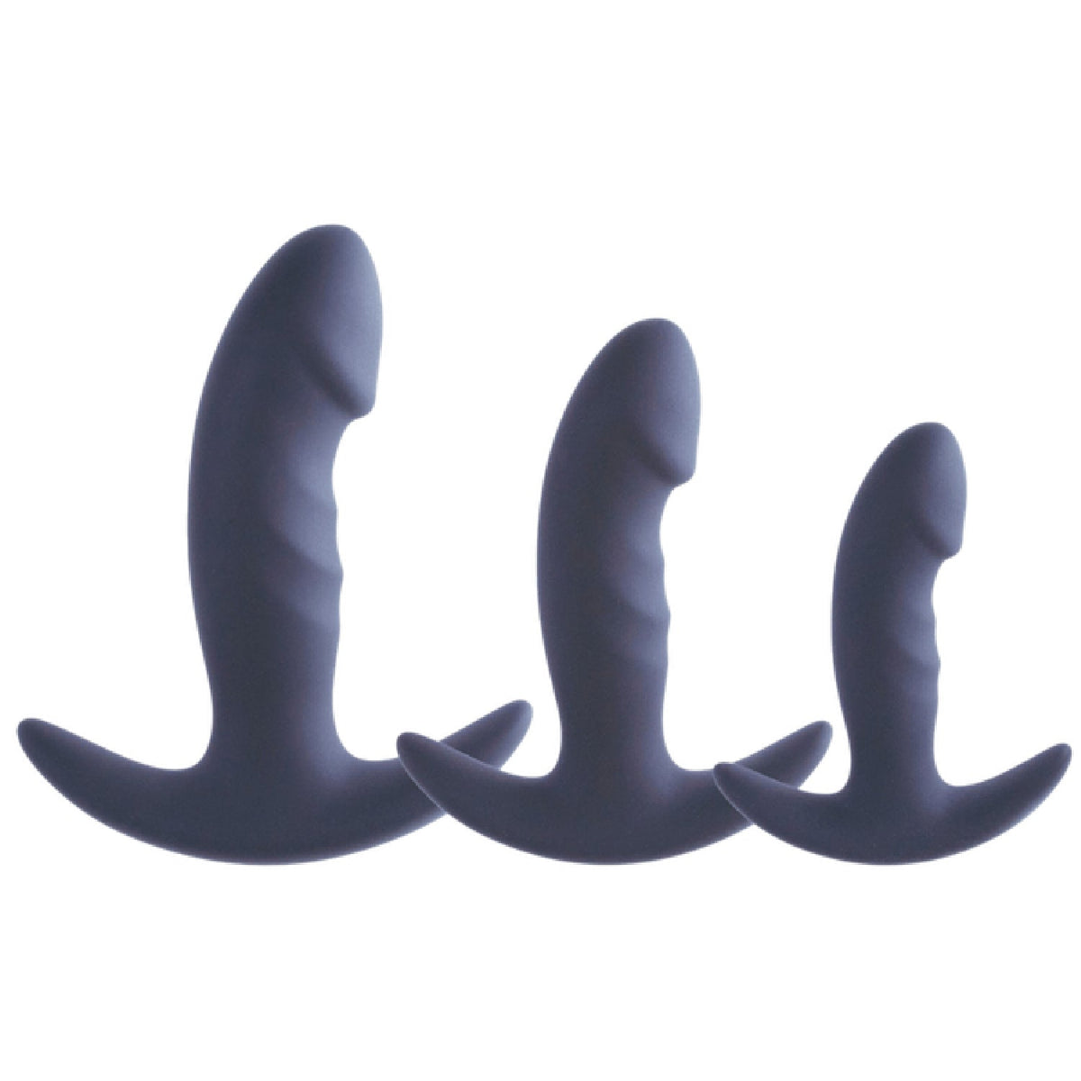 3-In-1 Silicone Anal Plug Set (Black)