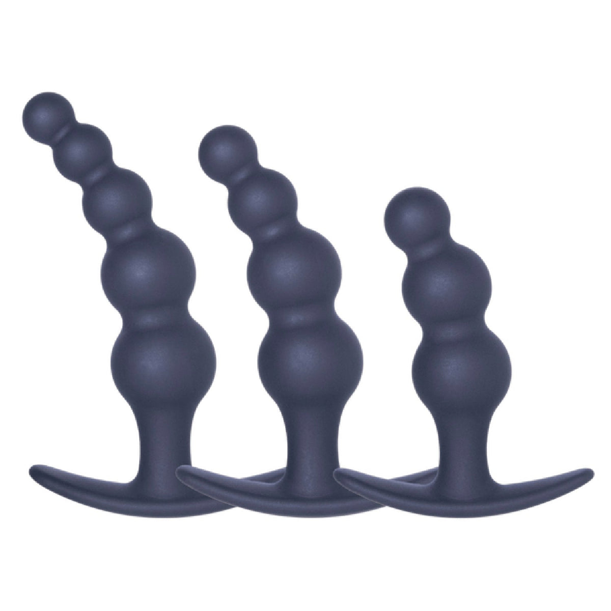3-In-1 Silicone Anal Plug Set (Black)