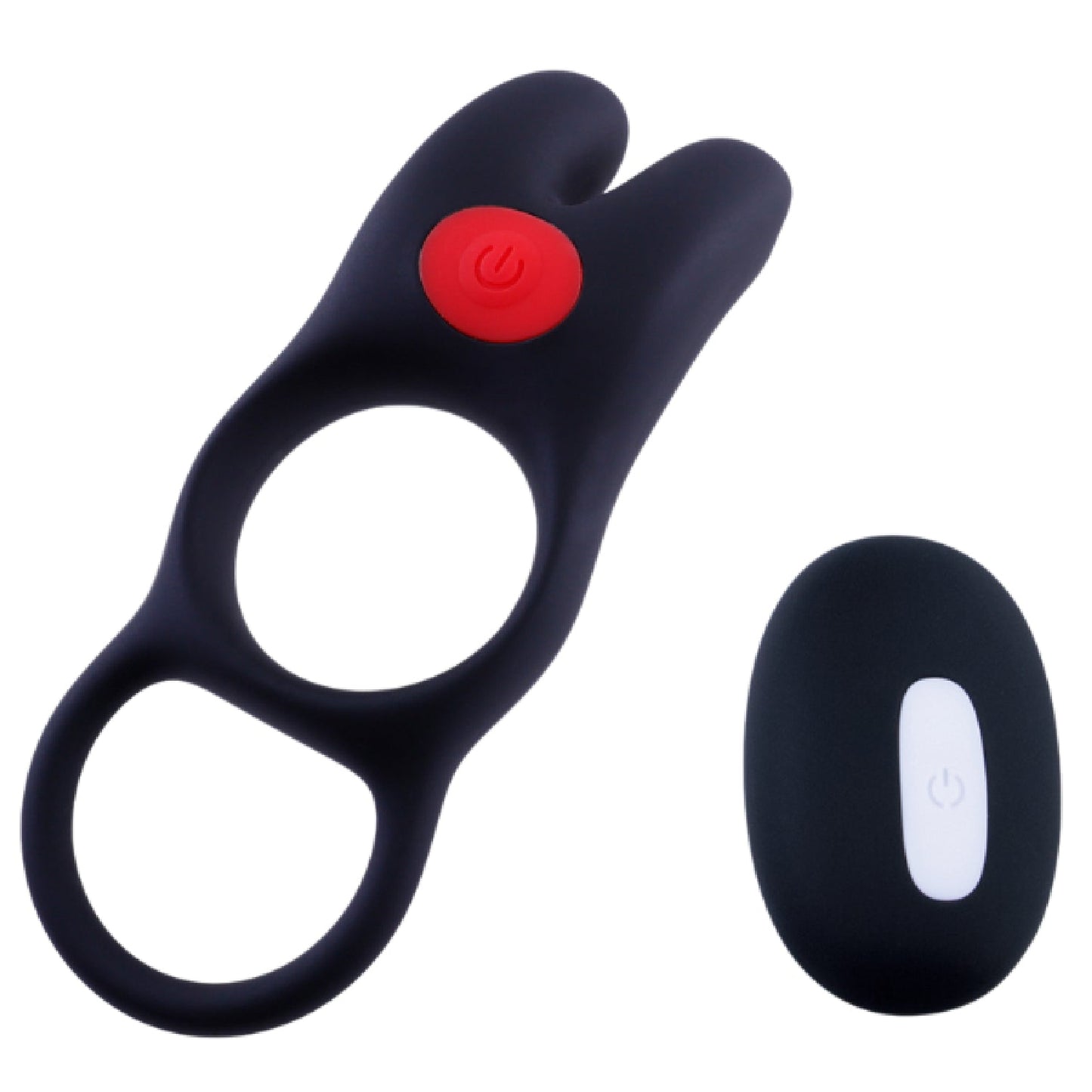 Cock and Scrotal Ornament with Clit Stimulator (Black)
