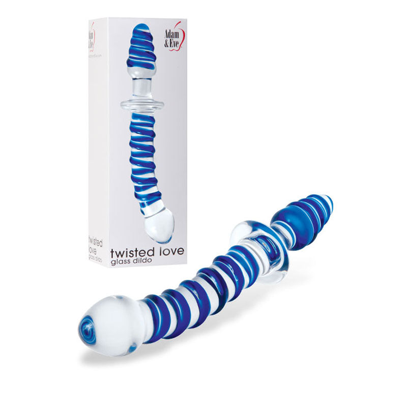 Adam and Eve Twisted Love Glass Dildo