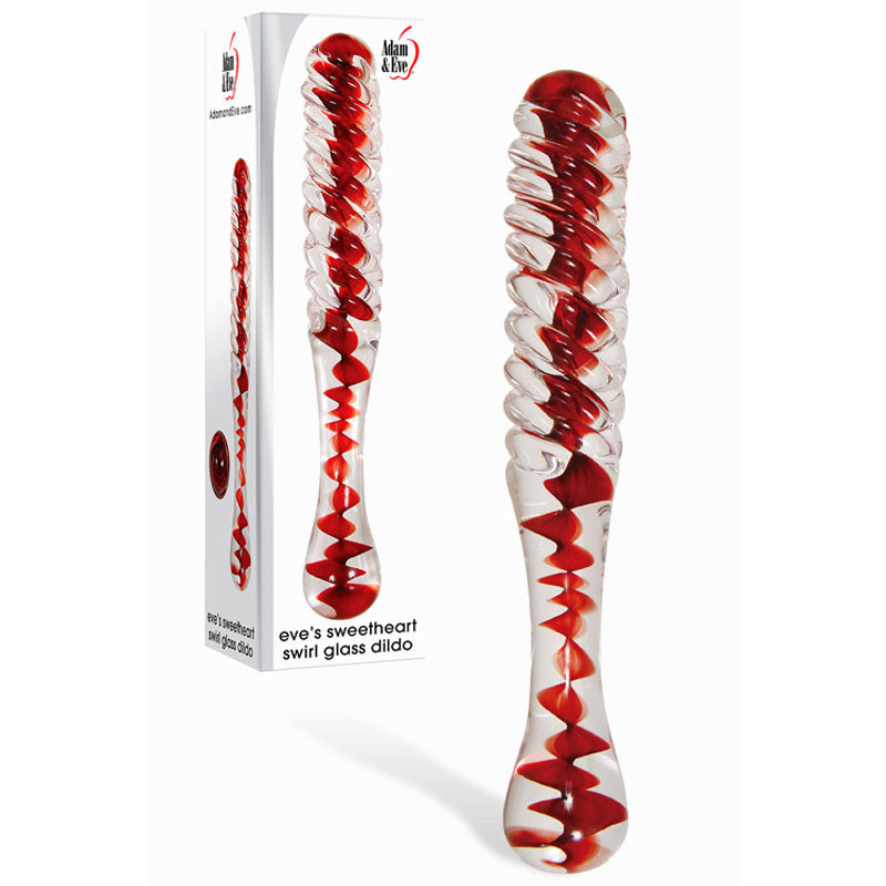 Adam and Eve Sweetheart Swirl Glass Dildo