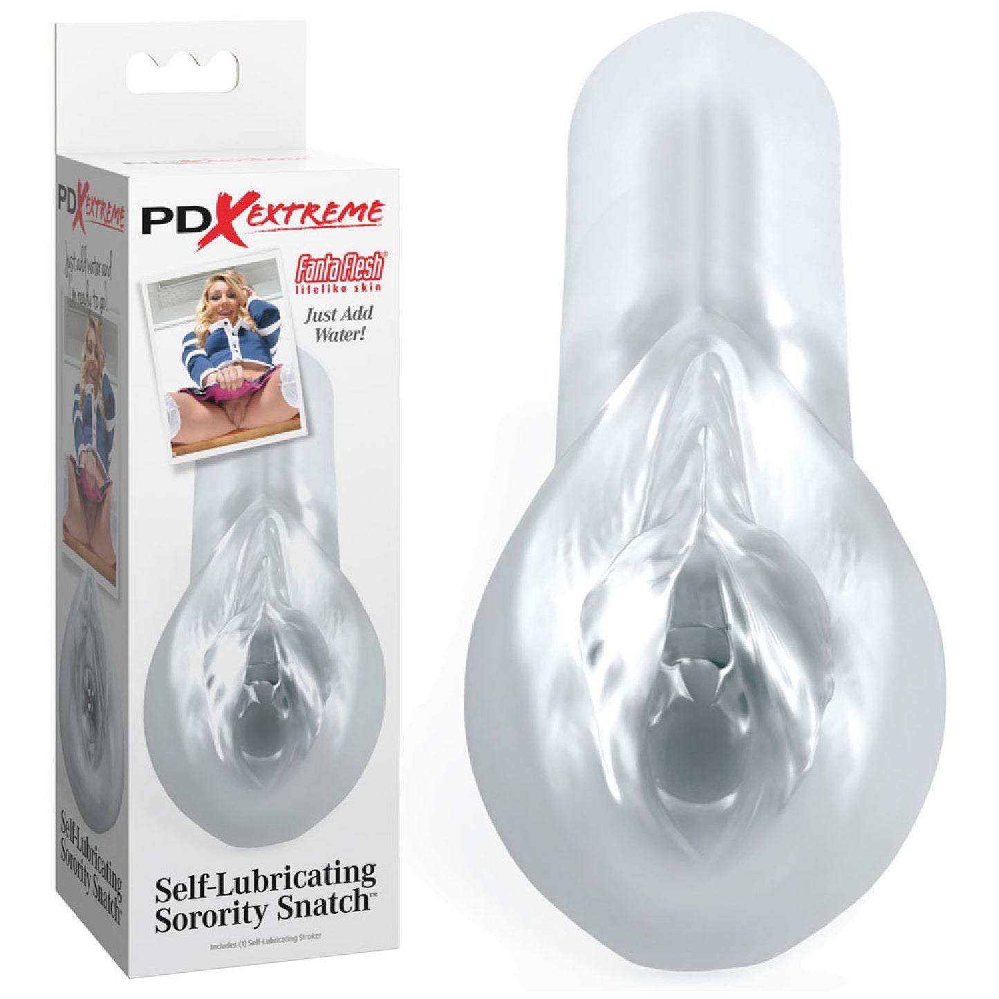 Pipedream Extreme Toyz Self Lubricating Sorority Snatch - Clear