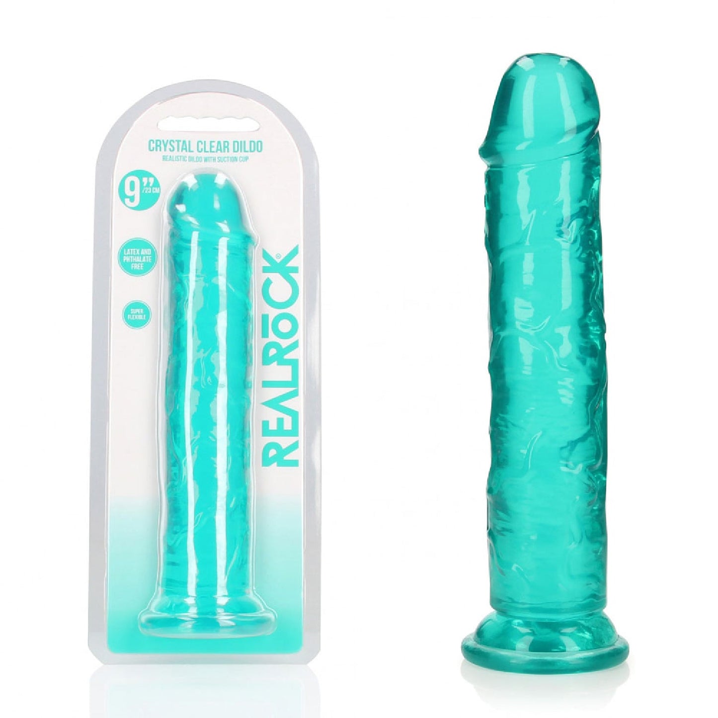 REALROCK 25 cm Straight Dildo - Turquoise