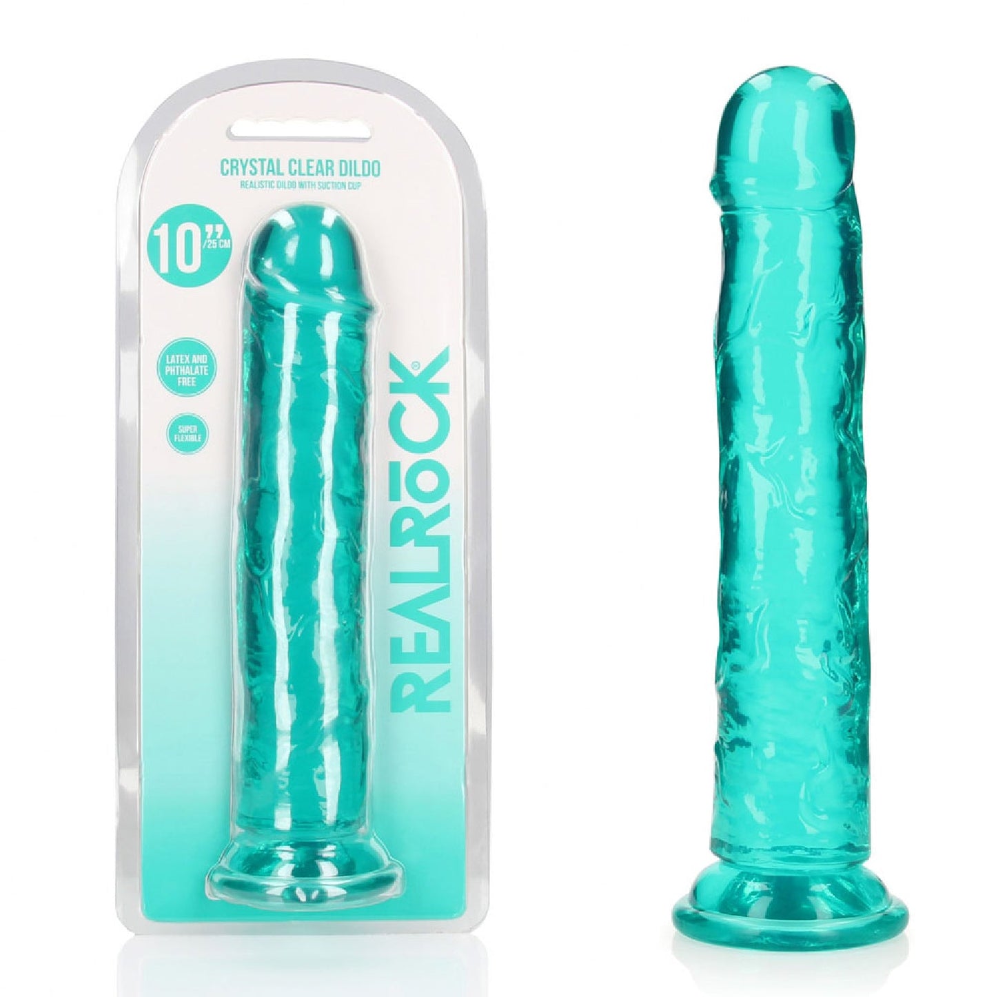 REALROCK 28 cm Straight Dildo - Turquoise