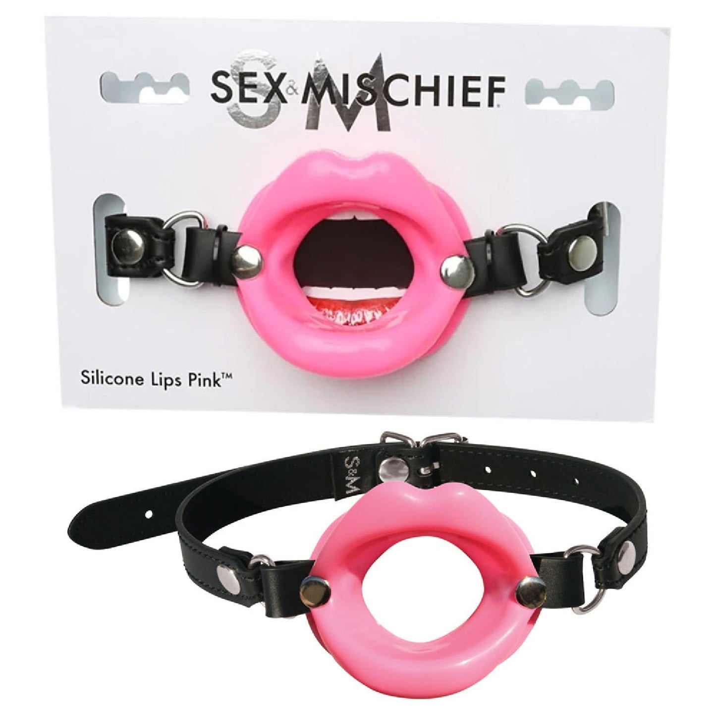 Sex and Mischief Silicone Lips Mouth Gag - Pink