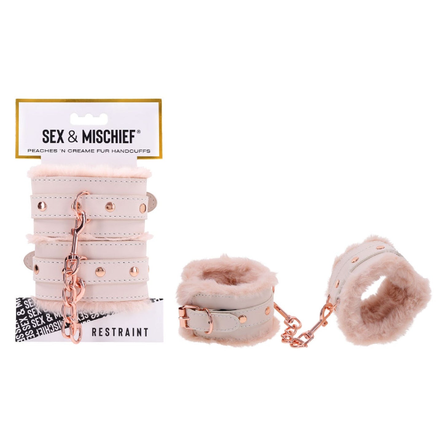 Sex and Mischief Peaches n CreaMe Fur Handcuffs