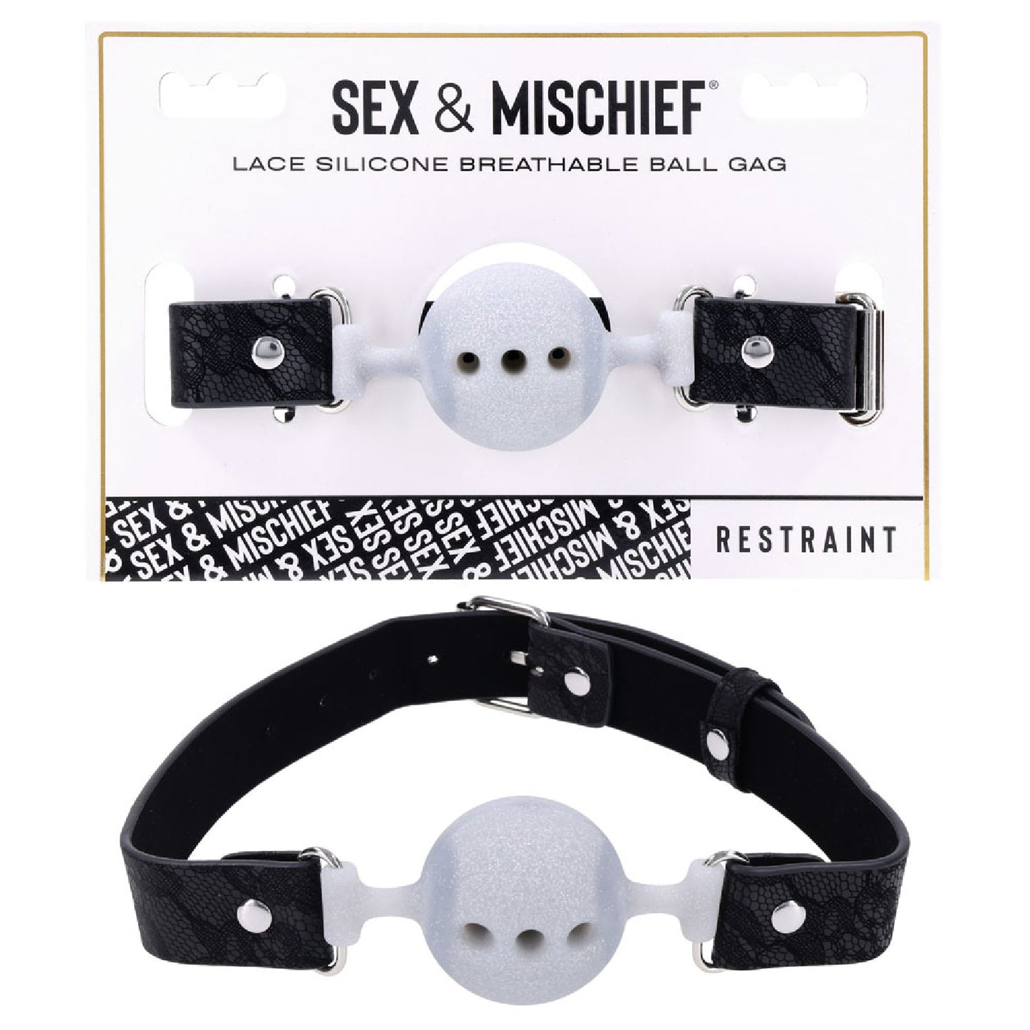 Sex and Mischief Lace Silicone Breathable Ball Gag