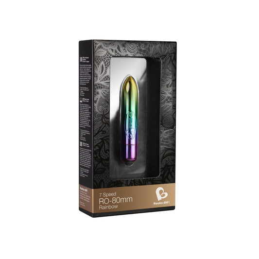 Rocks Off 80Mm 7 Speed Rainbow Vibrating Bullet