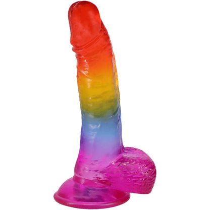 8.5" Realistic Cock with Balls (Rainbow)