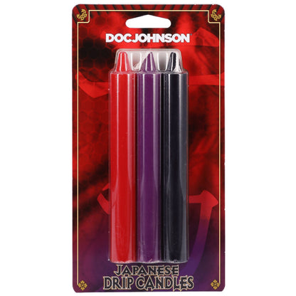 Japanese Drip Candles - 3 Pack (Red, Purple, Black)