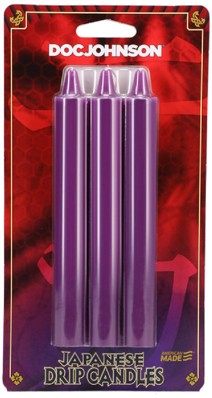 Japanese Drip Candles - 3 Pack (Red, Purple, Black)