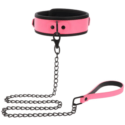 Glow Collar and Chain Leash (Pink)
