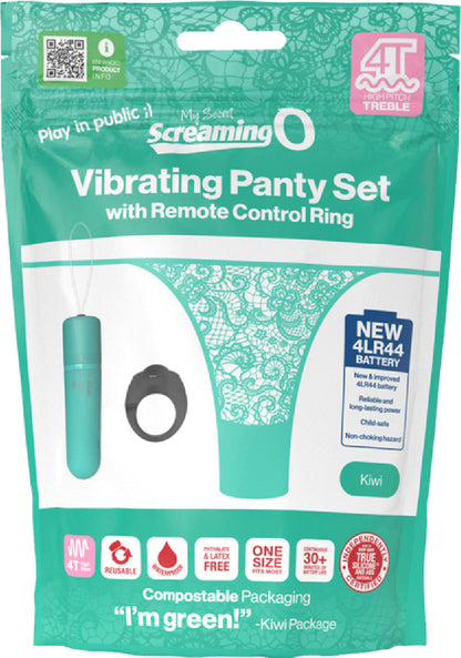 Vibrating Panty Set W/ Remote Ring 4t High Pitch Treble (Black)