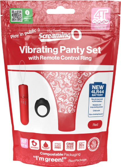Vibrating Panty Set W/ Remote Ring 4t High Pitch Treble (Black)
