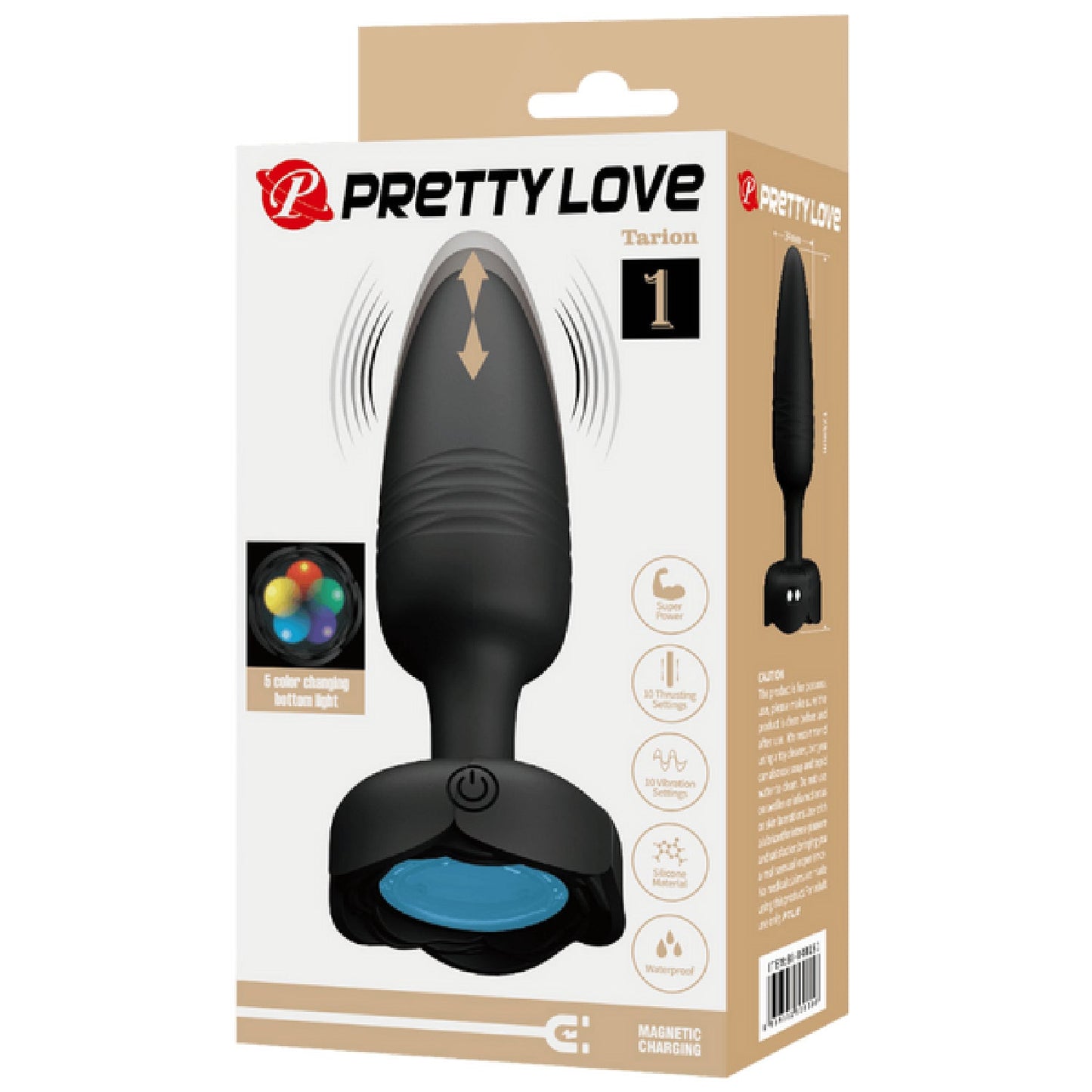 Tarion - Light-Up Rechargeable Butt Plug (Black)