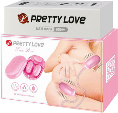 Dual Vibrating Bullet Fun Box - ReChargeable (Pink)