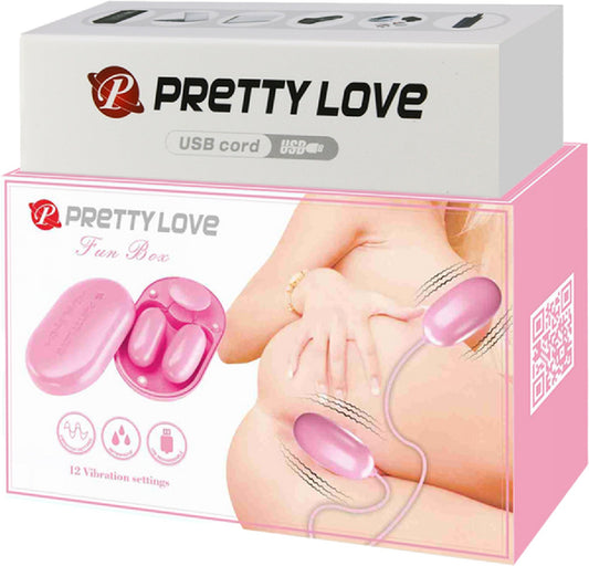 Dual Vibrating Bullet Fun Box - ReChargeable (Pink)
