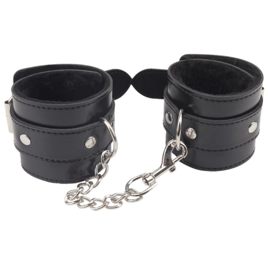 Obey Me Leather Hand Cuffs (Black)