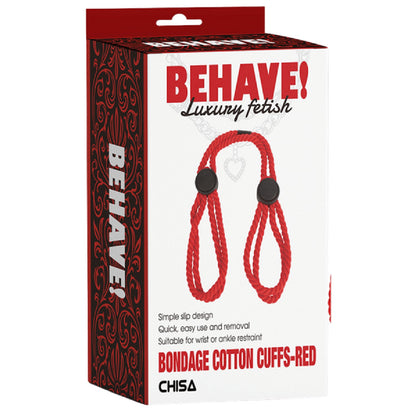 Bondage Cotton Cuffs (Red)
