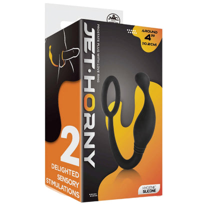 Prostate Plug with Love Ring - 4" (Black)