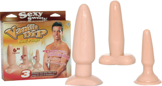 Vanilla Dip Butt Plugs (Flesh)