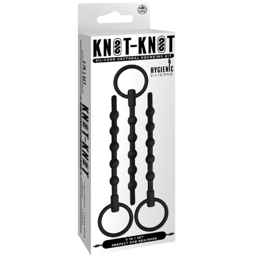 Silicone Urethal Sounding Kit - Ribbed (Black)