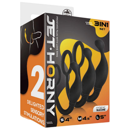 Prostate Plug with Love Ring (3 PCS Set)