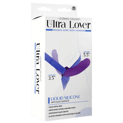 Ultra Lover - Double Dong Penetrix with Harness (Purple)