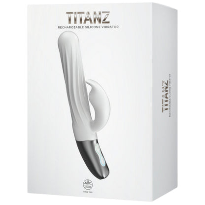Thrusting Rabbit Rechargeable Silicone Vibrator (White)