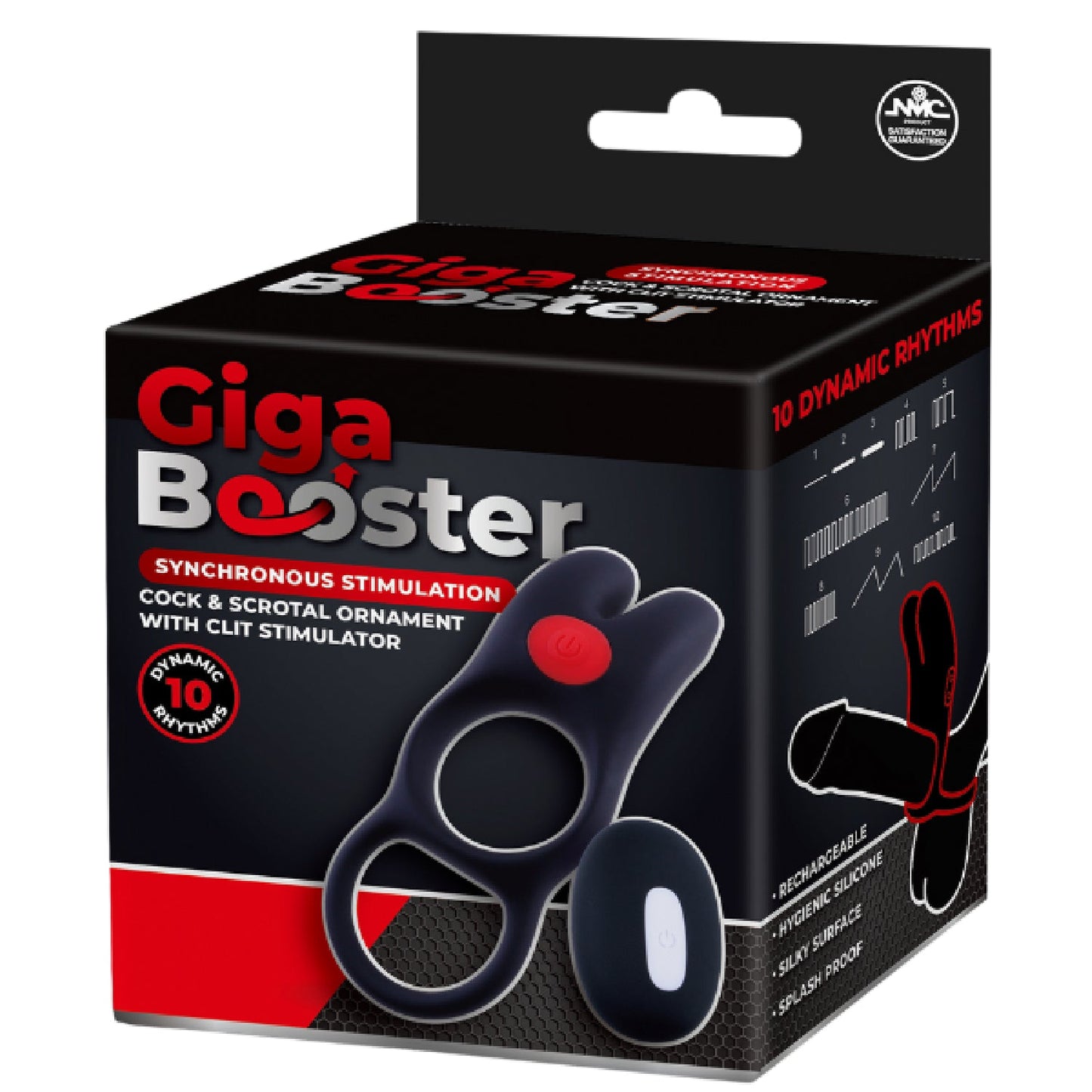 Cock and Scrotal Ornament with Clit Stimulator (Black)