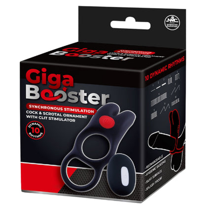 Cock and Scrotal Ornament with Clit Stimulator (Black)
