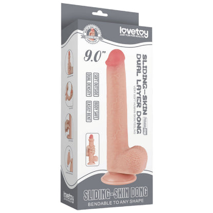 9'' Sliding Skin Dual Layer Dong (Flesh)