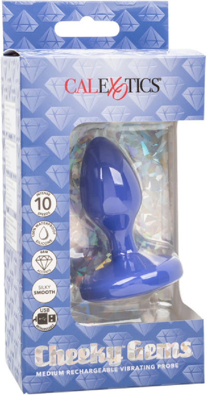 Cheeky Gems Medium Rechargeable Vibrating Probe (Pink)