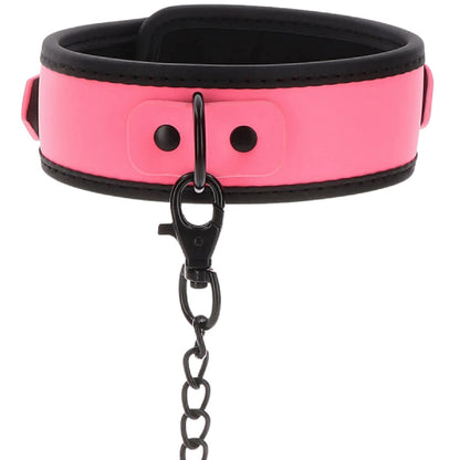 Glow Collar and Chain Leash (Pink)