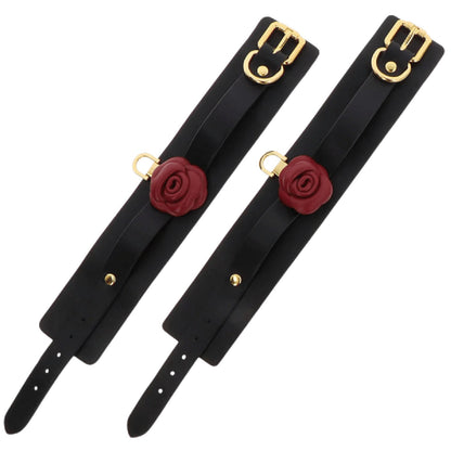 Wild Roses Wrist Cuffs (Black)