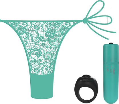 Vibrating Panty Set W/ Remote Ring 4t High Pitch Treble (Black)
