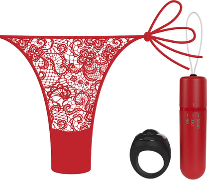 Vibrating Panty Set W/ Remote Ring 4t High Pitch Treble (Black)