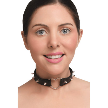 Spiked Heart Choker (Black)