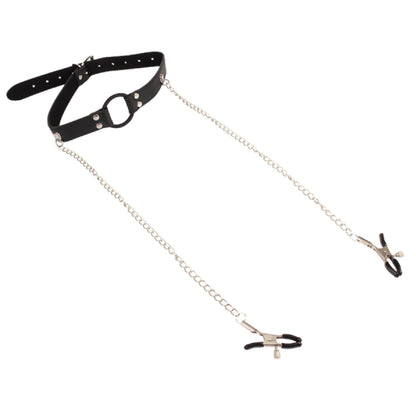 Breathable O-ring Gag with Nipple Clamps