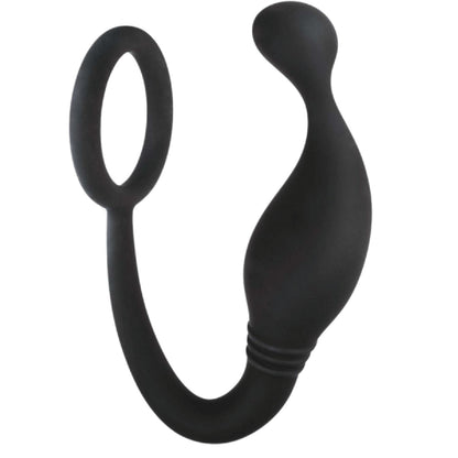 Prostate Plug with Love Ring - 4.5" (Black)