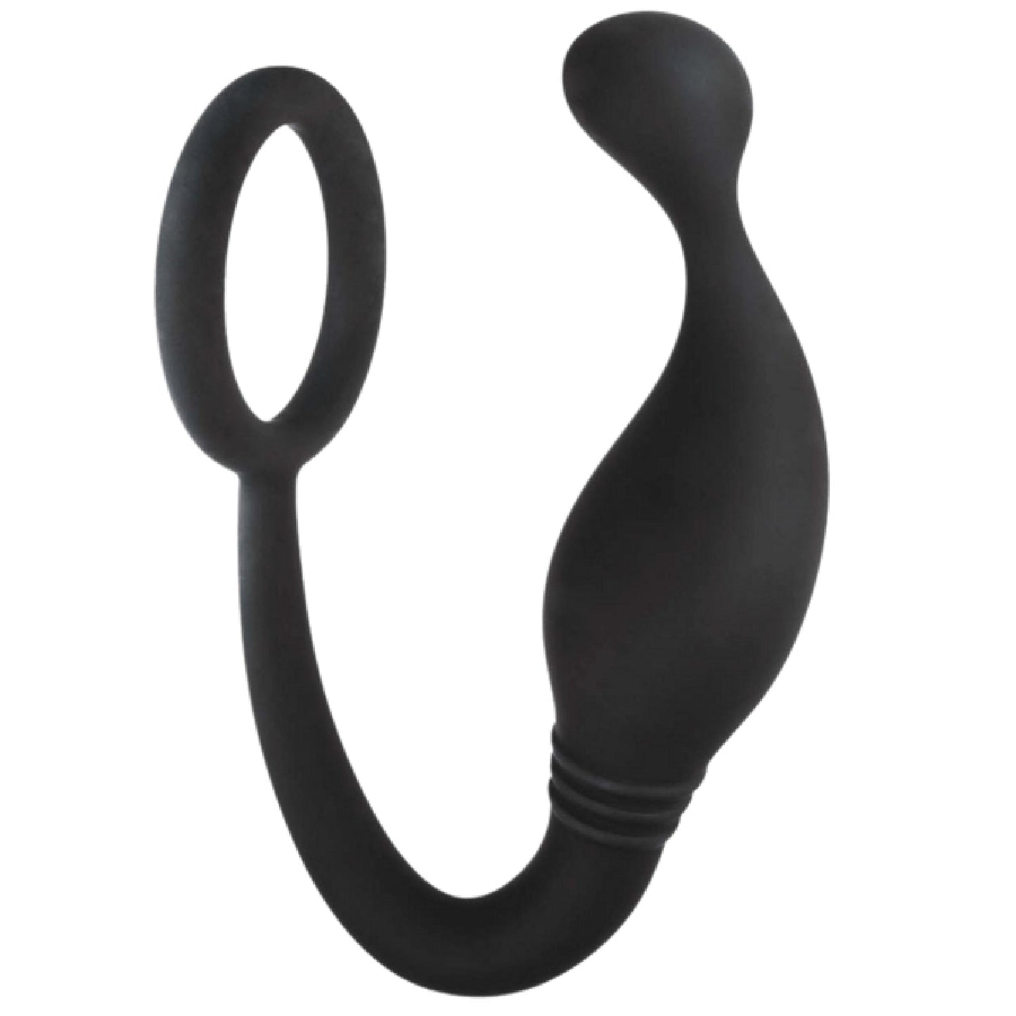 Prostate Plug with Love Ring - 4" (Black)