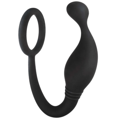 Prostate Plug with Love Ring - 4" (Black)