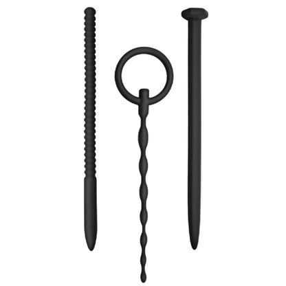 Silicone Urethal Sounding Kit - Nail (Black)