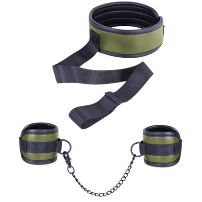 Collar With Handcuffs (Brown)