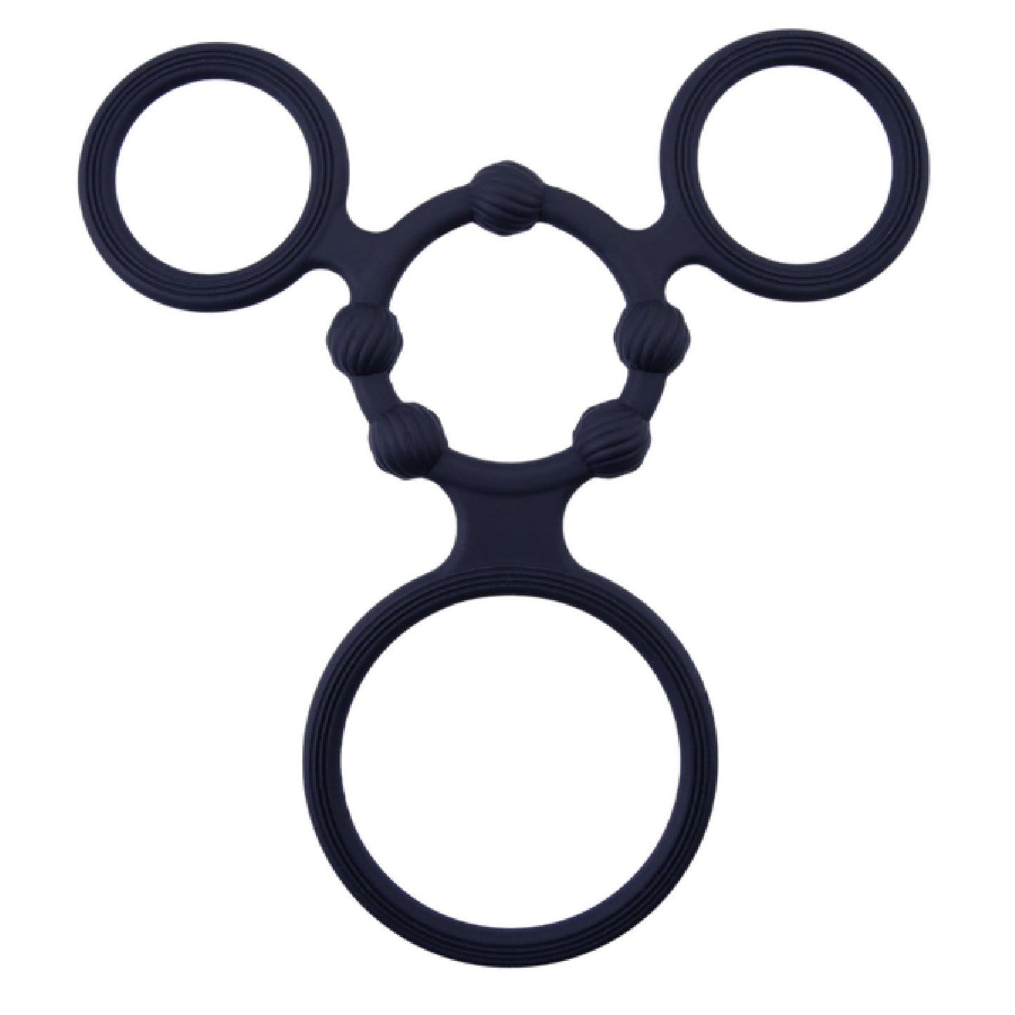 Triple Ring With Ball Stretcher (Black)