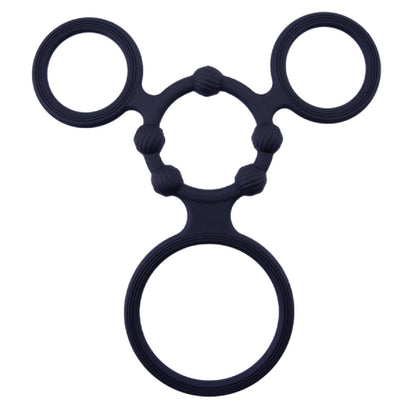 Triple Ring With Ball Stretcher (Black)