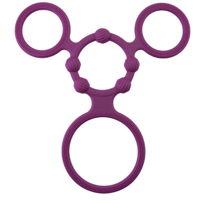 Triple Ring With Ball Stretcher (Black)